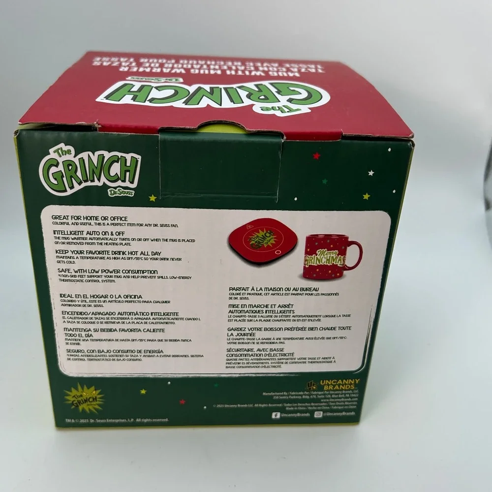 The Grinch Dr Seuss Holiday Mug‎ and Mug Warmer Set NEW Hobby Lobby Exclusive